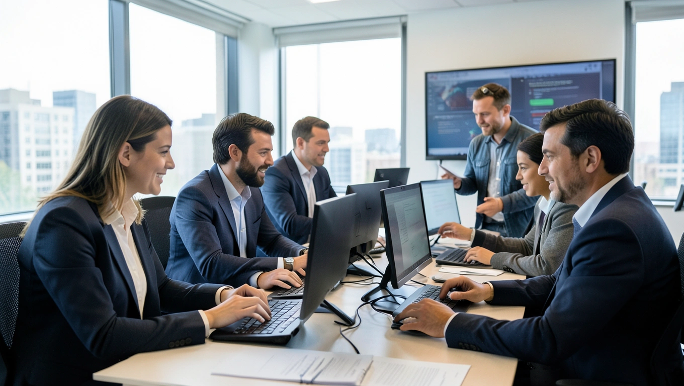 Journalistes collaborant sur des histoires